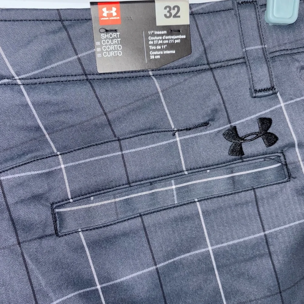 Under Armour Golf Shorts Heat Gear Gray Plaid Men’s Size 32 with 11” Inseam - Picture 6 of 16